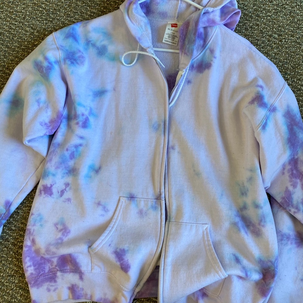 Tie dyed oversized zip up